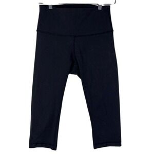 Lululemon Black High Rise Cropped Leggings Yoga Pants Womens Size 4 Small